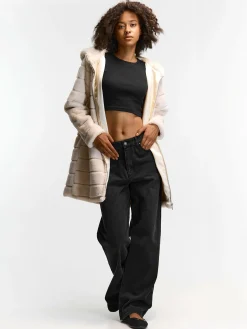 GATE Długi płaszcz wykonany z imitacji futra| Kurtki I Płaszcze·Płaszcze|Kurtki I Płaszcze·Pikowana Kurtka