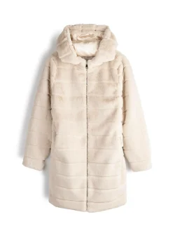 GATE Długi płaszcz wykonany z imitacji futra| Kurtki I Płaszcze·Płaszcze|Kurtki I Płaszcze·Pikowana Kurtka