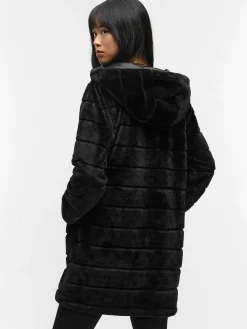 GATE Długi płaszcz wykonany z imitacji futra| Kurtki I Płaszcze·Płaszcze|Kurtki I Płaszcze·Pikowana Kurtka