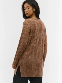 GATE Długi sweter z plecionym wzorem| Swetry I Bluzy·Swetry