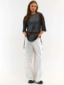 GATE Długi top z siateczki| Koszulki I Topy·Topy