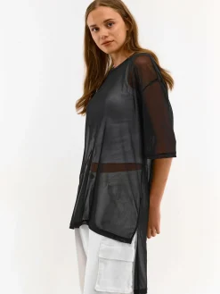 GATE Długi top z siateczki| Koszulki I Topy·Topy