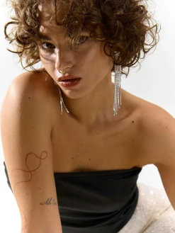 GATE Długie wiszące kolczyki z kryształkami| Akcesoria·Biżuteria