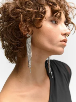 GATE Długie wiszące kolczyki z ozdobnymi kamieniami| Akcesoria·Biżuteria