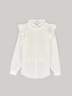 GATE Dzianinowa kamizelka z koszulowymi rękawami| Kategorie·Kamizelki|Koszulki I Topy·Bluzki