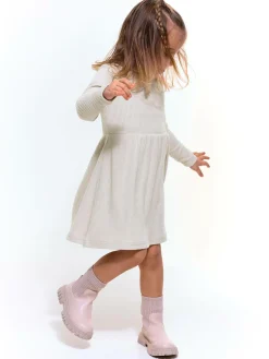 GATE Dzianinowa prążkowana sukienka z golfem|Dzieci Dziewczynki·Sukienki