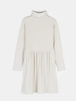 GATE Dzianinowa prążkowana sukienka z golfem|Dzieci Dziewczynki·Sukienki