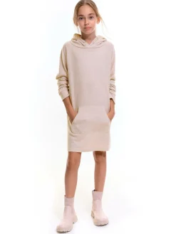 GATE Dzianinowa sukienka dresowa z kapturem dla dziewczynki|Dzieci Dziewczynki·Sukienki