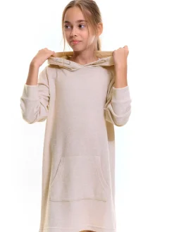 GATE Dzianinowa sukienka dresowa z kapturem dla dziewczynki|Dzieci Dziewczynki·Sukienki