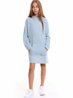 GATE Dzianinowa sukienka dresowa z kapturem dla dziewczynki|Dzieci Dziewczynki·Sukienki