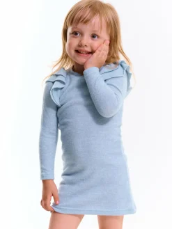 GATE Dzianinowa sukienka dziewczęca z falbankami|Dzieci Dziewczynki·Sukienki