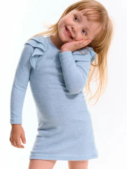 GATE Dzianinowa sukienka dziewczęca z falbankami|Dzieci Dziewczynki·Sukienki