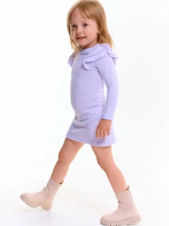 GATE Dzianinowa sukienka dziewczęca z falbankami|Dzieci Dziewczynki·Sukienki