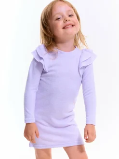 GATE Dzianinowa sukienka dziewczęca z falbankami|Dzieci Dziewczynki·Sukienki