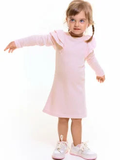 GATE Dzianinowa sukienka dziewczęca z falbankami|Dzieci Dziewczynki·Sukienki