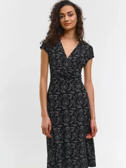 GATE Dzianinowa sukienka w kwiatowy wzór| Kategorie·Sukienki