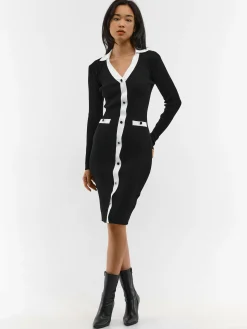 GATE Dzianinowa sukienka z kołnierzykiem| Kategorie·Sukienki