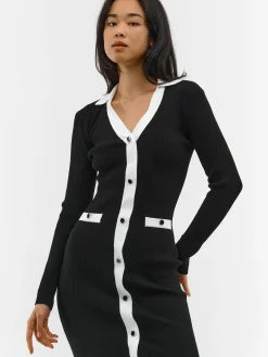 GATE Dzianinowa sukienka z kołnierzykiem| Kategorie·Sukienki