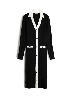 GATE Dzianinowa sukienka z kołnierzykiem| Kategorie·Sukienki