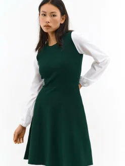 GATE Dzianinowa sukienka z koszulowymi rękawami| Kategorie·Sukienki