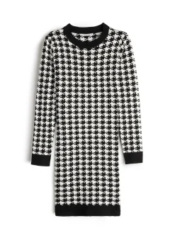 GATE Dzianinowa sukienka z nadrukiem kogucim| Kategorie·Sukienki