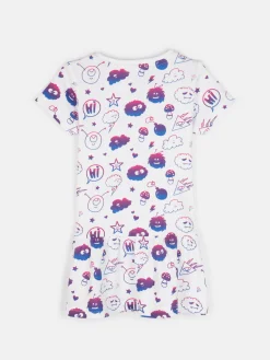 GATE Dziewczęca bawełniana sukienka z nadrukiem i falbanką|Dzieci Baby