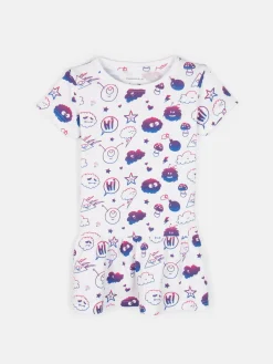 GATE Dziewczęca bawełniana sukienka z nadrukiem i falbanką|Dzieci Baby