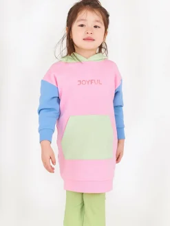 GATE Dziewczęca bluza oversize z kapturem i blokami kolorów|Dzieci Dziewczynki·Bluzki