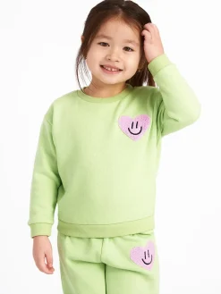 GATE Dziewczęca bluza z frotową naszywką w kształcie serca|Dzieci Dziewczynki·Ostatnie Sztuki Ubrania Dla Dziewczynek|Dziewczynki·Bluzki