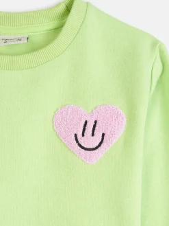 GATE Dziewczęca bluza z frotową naszywką w kształcie serca|Dzieci Dziewczynki·Ostatnie Sztuki Ubrania Dla Dziewczynek|Dziewczynki·Bluzki