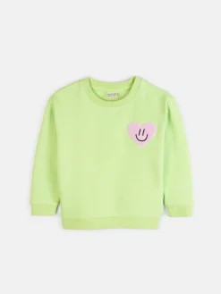 GATE Dziewczęca bluza z frotową naszywką w kształcie serca|Dzieci Dziewczynki·Ostatnie Sztuki Ubrania Dla Dziewczynek|Dziewczynki·Bluzki