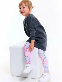 GATE Dziewczęce miękkie legginsy z wielobarwnym nadrukiem|Dzieci Dziewczynki·Spodnie I Legginsy