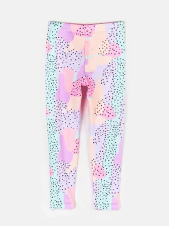 GATE Dziewczęce miękkie legginsy z wielobarwnym nadrukiem|Dzieci Dziewczynki·Spodnie I Legginsy
