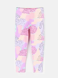 GATE Dziewczęce miękkie legginsy z wielobarwnym nadrukiem|Dzieci Dziewczynki·Spodnie I Legginsy