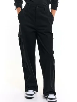 GATE Dziewczęce szerokie spodnie z kieszeniami|Dzieci Dziewczynki·Spodnie I Legginsy