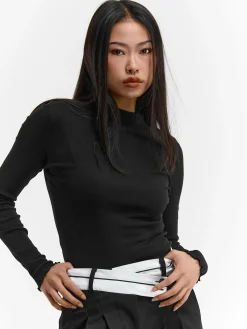 GATE Żebrowany sweter z golfem| Koszulki I Topy·Golfy