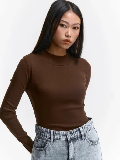 GATE Żebrowany sweter z golfem| Koszulki I Topy·Golfy