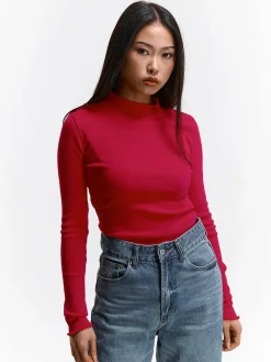 GATE Żebrowany sweter z golfem| Koszulki I Topy·Golfy