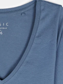 GATE Elastyczna koszulka z dekoltem w kształcie litery V| Koszulki I Topy·Koszulki|Koszulki I Topy·Crop Top ☀️