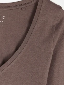 GATE Elastyczna koszulka z dekoltem w kształcie litery V| Koszulki I Topy·Koszulki|Koszulki I Topy·Crop Top ☀️