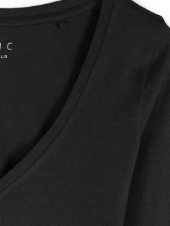 GATE Elastyczna koszulka z dekoltem w kształcie litery V| Koszulki I Topy·Crop Top ☀️|Koszulki I Topy·Koszulki