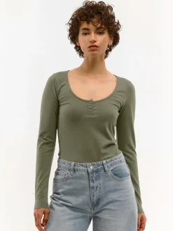 GATE Elastyczna koszulka zapinana na guziki| Koszulki I Topy·Koszulki