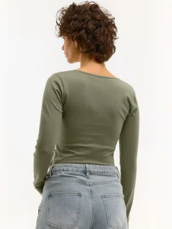 GATE Elastyczna koszulka zapinana na guziki| Koszulki I Topy·Koszulki