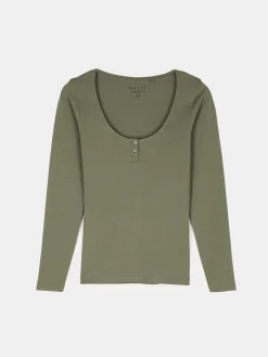 GATE Elastyczna koszulka zapinana na guziki| Koszulki I Topy·Koszulki