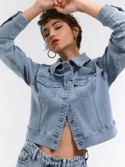 GATE Elastyczna kurtka jeansowa| Kurtki I Płaszcze·Kurtki Przejściowe