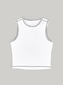 GATE Elastyczny podkoszulek z kontrastową nicią| Koszulki I Topy·Podkoszulki ☀️