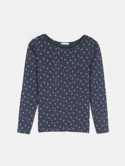 GATE Elastyczny top z kwiatowym nadrukiem| Koszulki I Topy·Topy