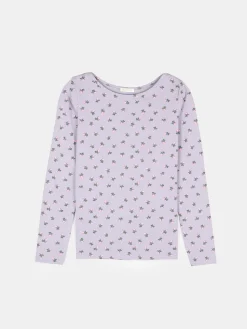 GATE Elastyczny top z kwiatowym nadrukiem| Koszulki I Topy·Topy