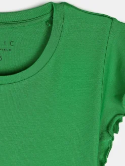 GATE Elastyczny T-shirt z falbankami| Koszulki I Topy·Koszulki