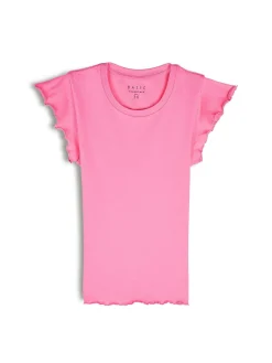 GATE Elastyczny T-shirt z falbankami| Koszulki I Topy·Koszulki